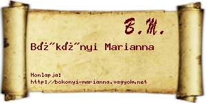 Bökönyi Marianna névjegykártya