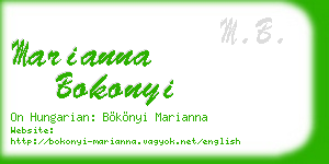 marianna bokonyi business card